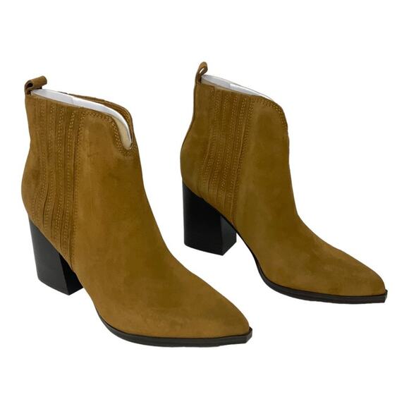 Marc Fisher Maree Brown Suede Block Heel Bootie Size 8 NWT $169 MSRP - Picture 2 of 6